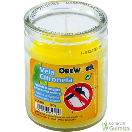 Vela Citronela Repelente de Mosquitos Orework 100 gramos