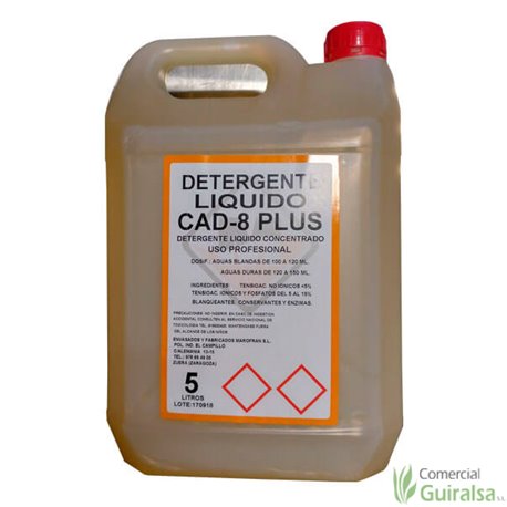 Detergente Líquido CAD-8 Plus. Envase de 5 litros