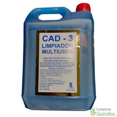 Detergente Líquido CAD-8 Plus para lavadora. Envase de 5 litros