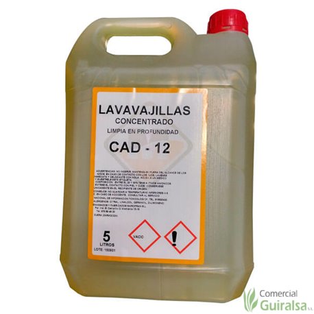 Detergente Líquido CAD-8 Plus para lavadora. Envase de 5 litros