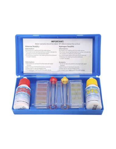 Test Kit Basic para Medir Cloro y pH del Agua