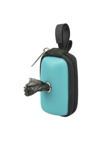 Dispensador Cuero artificial con cremallera para Bolsas Excrementos Perros Trixie azul