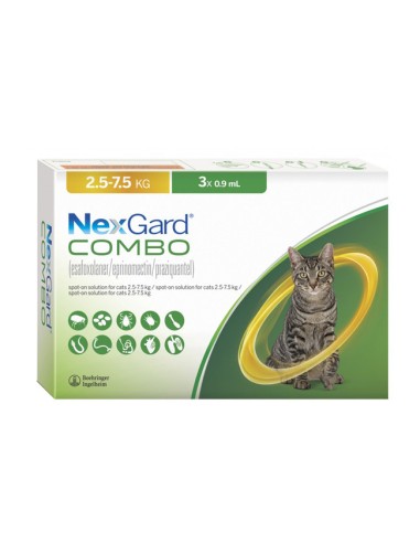 NexGard Combo Antiparasitario Pipeta para Gatos de 2,5kg a 7,5kg pipeta Individual