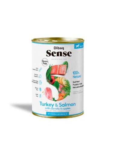 Dibaq Sense Lata Pavo y Salmón para Cachorros 380gr.